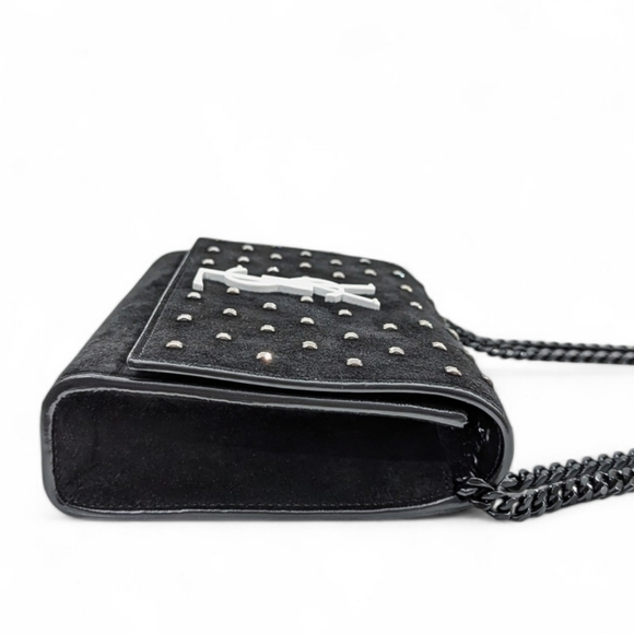 ✨️💎Authentic Saint Laurent Kate Crystal Embellished Suede & Leather Bag - Picture 12 of 16